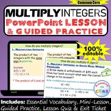 MULTIPLY INTEGERS PowerPoint Lesson AND Guided Practice | 