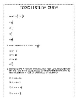 Preview of MULTIPLYING AND DIVIDING FRACTIONS AND MIXED NUMBERS STUDY GUIDE