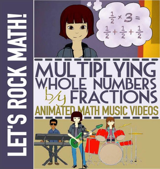 Preview of MULTIPLYING FRACTIONS BY WHOLE NUMBERS: Word Problems, Video, & Activities Pack