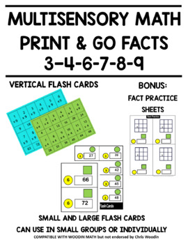 Preview of MULTISENSORY MULTIPLICATION PRINT AND GO MATH FACTS - 3, 4, 6, 7, 8, 9