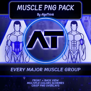 Preview of MUSCLE PNG PACK - BLUE | By AlgoThink