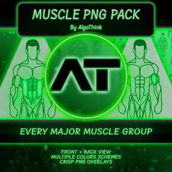 Preview of MUSCLE PNG PACK - GREEN  |  By AlgoThink