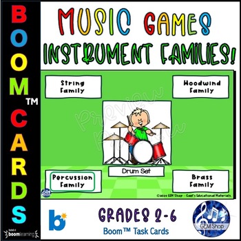 Preview of MUSIC 4 Corners Instrument Families Boom™ Cards Centers Digital Activities Games