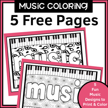 Music Coloring Worksheets FREE by Jooya Teaching Resources | TpT