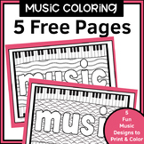 Music Coloring Worksheets FREE
