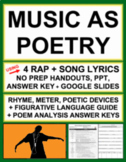 MUSIC AS POETRY: Teach poetry with rap & song lyrics