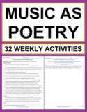 MUSIC AS POETRY: Weekly Activities