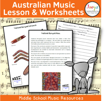 Australian Music Lessons & Worksheets by Teaching Resources