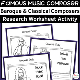 Baroque and Classical Composers Worksheets