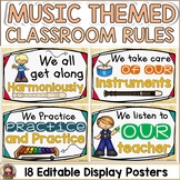 MUSIC CLASS DECOR: EDITABLE CLASSROOM RULES DISPLAY POSTERS