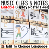 MUSIC CLASS DECOR: EDITABLE DISPLAY POSTERS: MUSIC CLEFS A