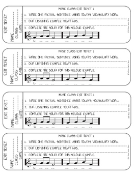 Preview of MUSIC CLASS EXIT TICKETS (WITH SOLFA DECODING) ONLINE,VIRTUAL