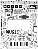 MUSIC Class Coloring Doodle Page | Coloring Page | MUSIC L