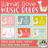 MUSIC Classroom Rules: Llamas Llove Music Rules! {Music Cl