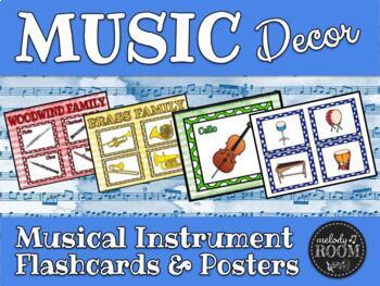 Preview of MUSIC DECOR: INSTRUMENT POSTERS & FLASHCARDS
