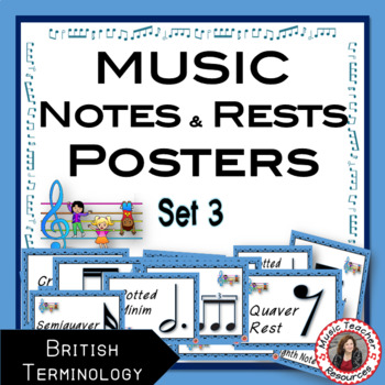 Preview of MUSIC Room Decor Kit: Notes and Rests: Set 3 British Terminology