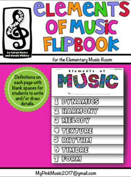 Preview of MUSIC Elements Flip-Book: Dynamics/Melody/Rhythm/Form/Harmony/Timbre/Texture