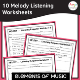 Elements of Music Melody Listening Worksheets