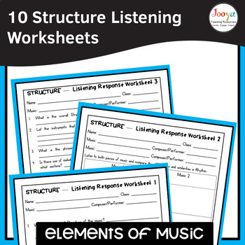 Preview of Elements of Music Structure Listening Worksheets