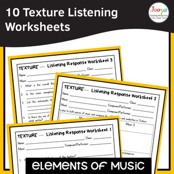 Preview of Elements of Music Texture Listening Worksheets