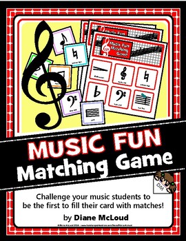 Preview of MUSIC FUN Matching Game - for up to twelve players, plus lots of BONUS clip art!