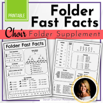 Preview of MUSIC Folder Fast Facts for Middle or High School Choir and Chorus