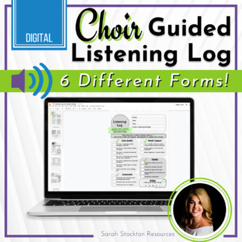 Preview of MUSIC Guided Listening Log Journal Forms for Choir