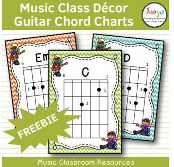 Preview of Music Class Decor - Guitar Chord Charts