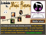 MUSIC HISTORY ACTIVITIES DIGITAL AND PAPER HOME SCHOOL OR CLASS