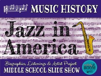 Preview of MUSIC HISTORY: Jazz in America (GOOGLE SLIDES)