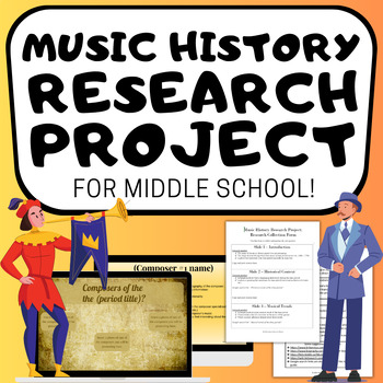 Preview of MUSIC HISTORY RESEARCH PROJECT for Middle and High School General Music