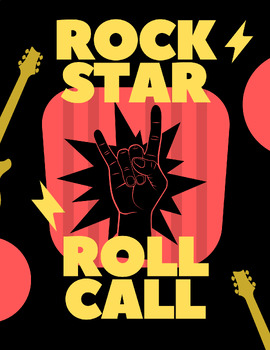 Preview of MUSIC INCENTIVE: Rockstar Roll Call Template
