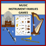 MUSIC INSTRUMENT FAMILIES BINGO AND MORE GAMES