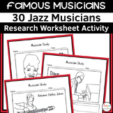 Jazz Musician Worksheets