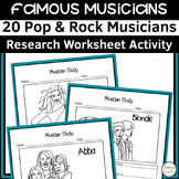 Rock and Pop Musician Worksheets