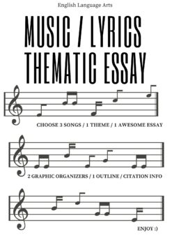 Preview of MUSIC / LYRICS THEMATIC ANALYSIS ESSAY