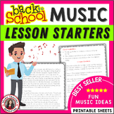 BACK to SCHOOL MUSIC ACTIVITIES - 35 Lesson Starters and o
