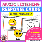 MUSIC Listening Response Cards for Elementary Music Lesson