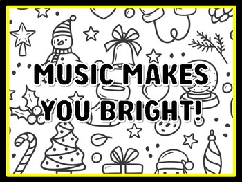 Preview of MUSIC MAKES YOU BRIGHT! Christmas Bulletin Board Decor and Craft