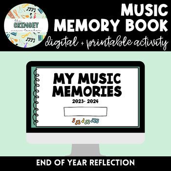 Preview of MUSIC MEMORY BOOK- Google Slides digital + printable