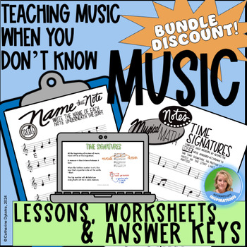 Preview of MUSIC Basic Theory Lessons - Note Names, Note & Rest Values - Worksheets