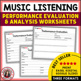 MUSIC LISTENING Activity Worksheets - Performance Evaluati