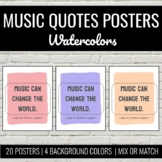MUSIC QUOTES POSTERS | WATERCOLORS | printable 8.5x11 clas
