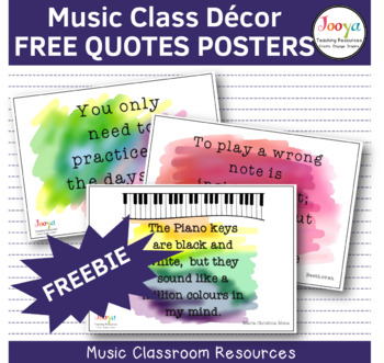Preview of Music Class Decor Posters - 10 FREE Music Quotes