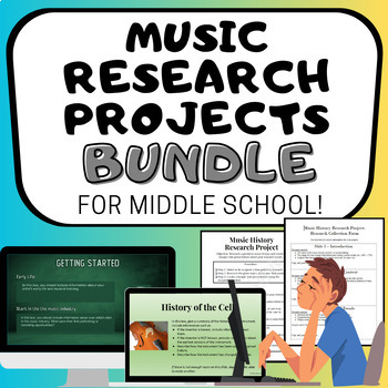 Preview of MUSIC RESEARCH PROJECT BUNDLE for Middle School General Music