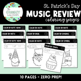 MUSIC REVIEW COLORING PAGES | St. Patrick's Day- themed