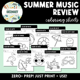 MUSIC REVIEW COLORING PAGES | Summer- themed