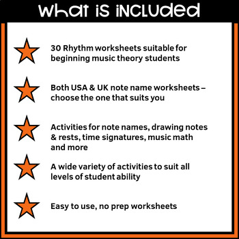 30 Rhythm Music Theory Worksheets by Jooya Teaching Resources | TpT