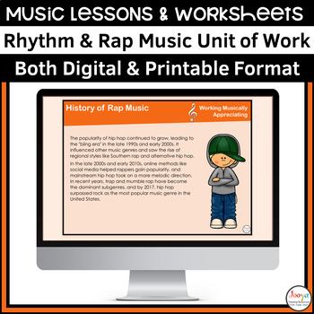 Preview of Music Lessons & Worksheets | Rhythm and Rap for Middle School and General Music