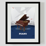 50 Rock Stage Musical Instruments Classroom Posters - Span